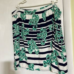 Navy, real and white skirt